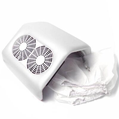 Black Friday 2022 Aspirator - Colector Praf pentru unghii Profesional Alb Perfect cu 2 Ventilatoare