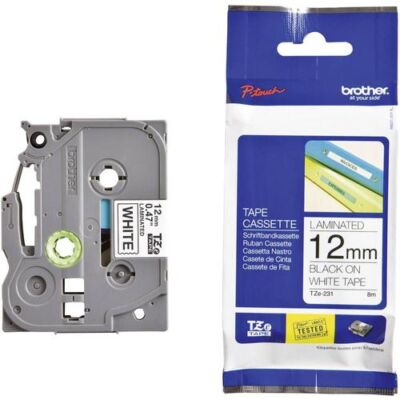 Black Friday Banda laminata Brother TZE231 12mm (negru/alb)