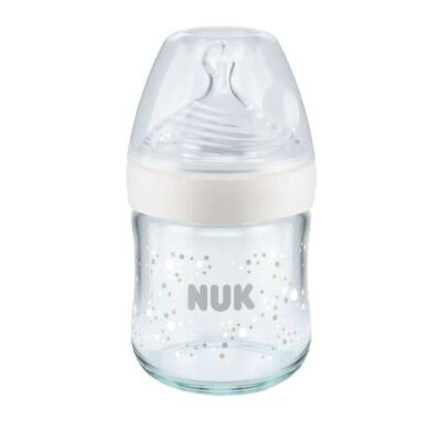 Black Friday 2022 Biberon Nuk Nature Sense Sticla 120 ml Control Temperatura Tetina Silicon S 0-6 luni Alb