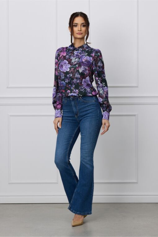 Black Friday 2022 Blugi Jasmin albastri evazati