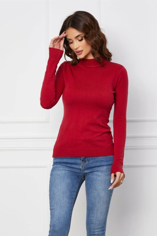 Black Friday 2022 Bluza Dori bordo cu guler