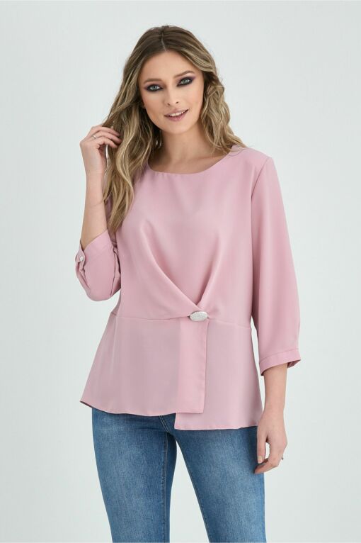 Black Friday 2022 Bluza Janette roz cu accesoriu in talie
