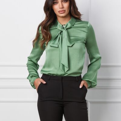 Black Friday 2022 Bluza MBG verde cu funda la guler