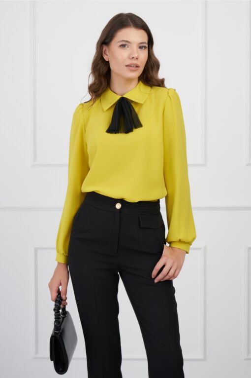 Black Friday 2022 Bluza Moze verde lime cu funda la guler