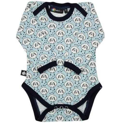 Black Friday 2022 Body bleu Oite albe varsta 9 - 12 luni Belkids