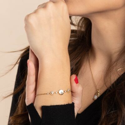Black Friday 2022 Bratara Julia aurie cu strasuri si accesorii circulare
