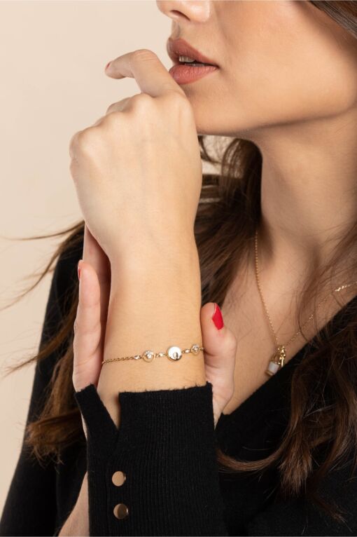 Black Friday 2022 Bratara Julia aurie cu strasuri si accesorii circulare