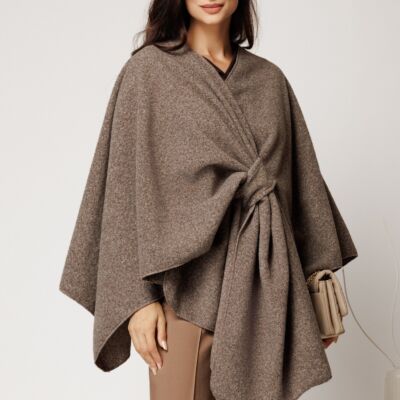 Black Friday Capa lejera gri din bucle cu inchidere petrecuta