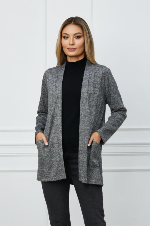 Black Friday 2022 Cardigan Daniela gri cu buzunare