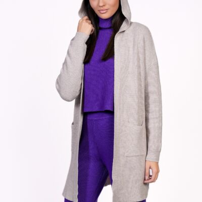 Black Friday 2022 Cardigan Nadine bej din tricot cu buzunare