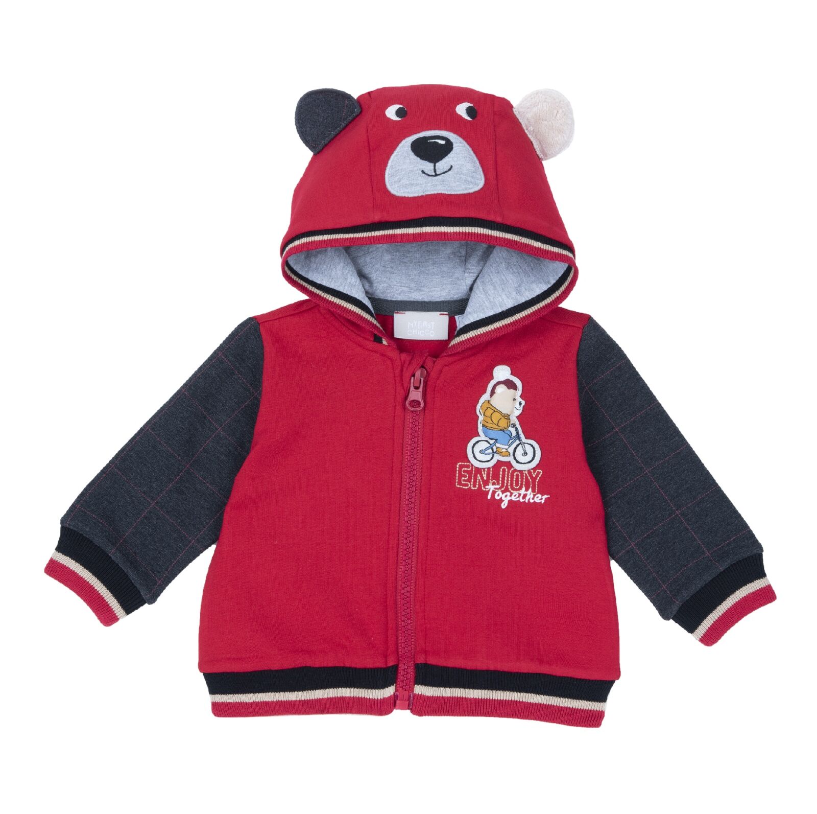 Black Friday Cardigan copii Chicco cu gluga, Rosu, 0992463MFCO Black