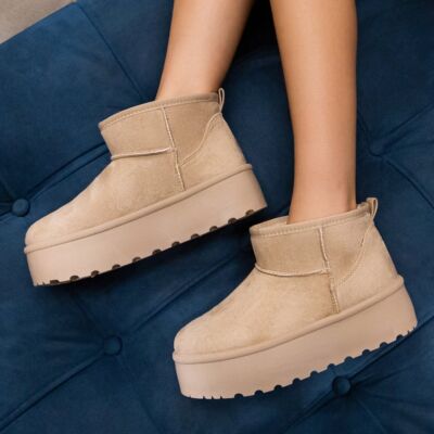 Black Friday Cizme tip Ug Sethio Bej