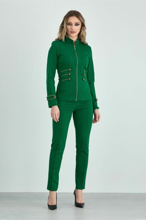Black Friday 2022 Compleu LaDonna verde tip army cu detalii aurii