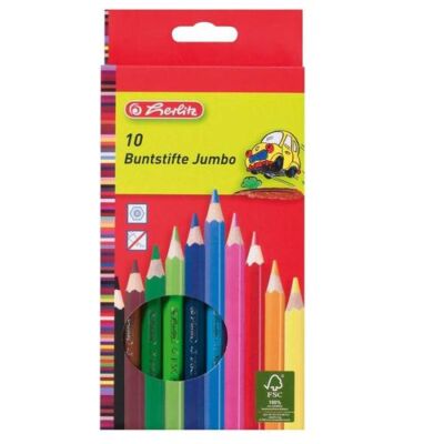 Black Friday 2022 Creioane color Herlitz Jumbo 10 culori