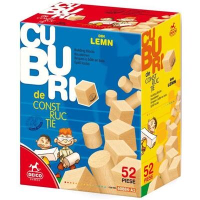 Black Friday 2022 Cuburi de constructie din lemn: 52 Piese