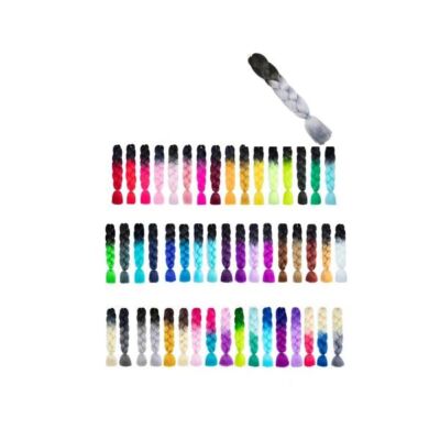 Black Friday 2022 Extensii Colorate pentru Impletituri Bicolore Negru-Gri Lucy Style 2000