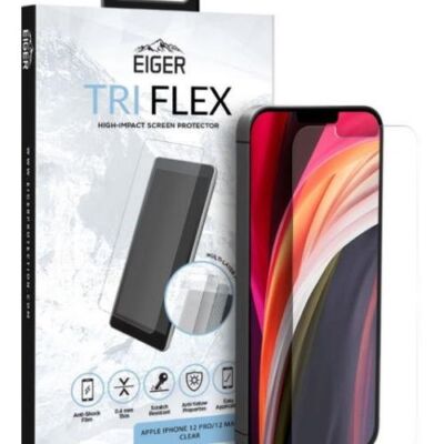 Black Friday 2022 Folie Protectie Sticla Eiger EGSP00630 pentru iPhone 12 / 12 Pro (Transparent)