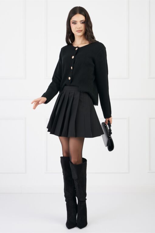 Black Friday 2022 Fusta Ana neagra scurta cu pliuri