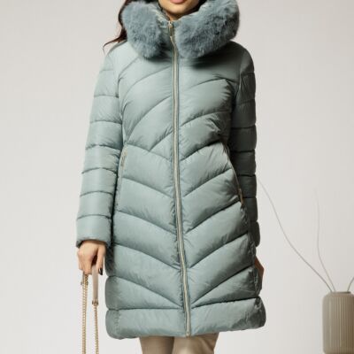 Black Friday Geaca dama albastru bleu cu gluga si blanita detasabila