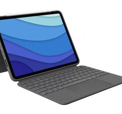 Black Friday 2022 Husa Book Cover cu tastatura Logitech Combo Touch pentru Apple iPad Pro 11inch (Gri)