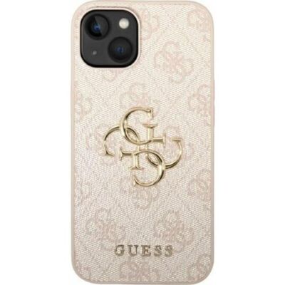 Black Friday Husa de protectie Guess 4G Metal Logo pentru iPhone 15 (Roz)