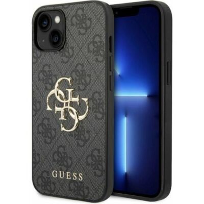 Black Friday Husa de protectie Guess PU 4G Metal Logo Case for iPhone 15 Pro Max (Gri)