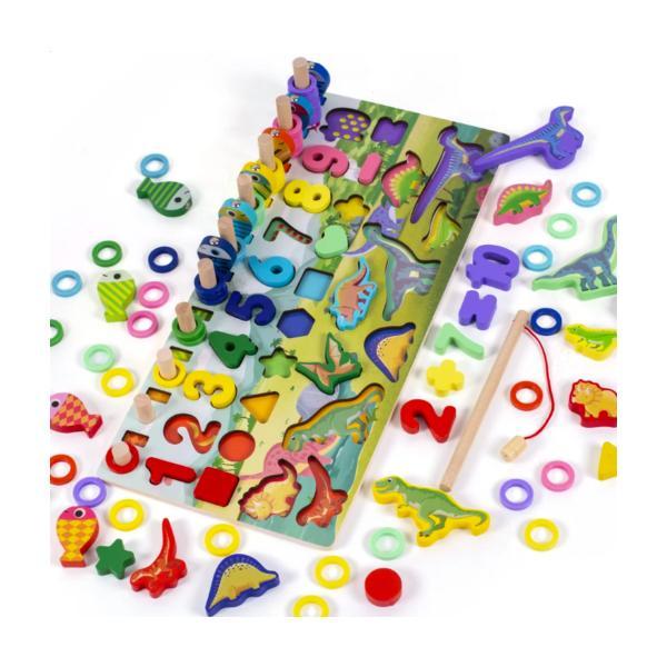 Black Friday 2022 Joc Magnetic pescuit din lemn - Aritmetica si Dinozauri