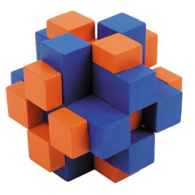 Black Friday 2022 Joc logic IQ din lemn bambus Cub cross colorat