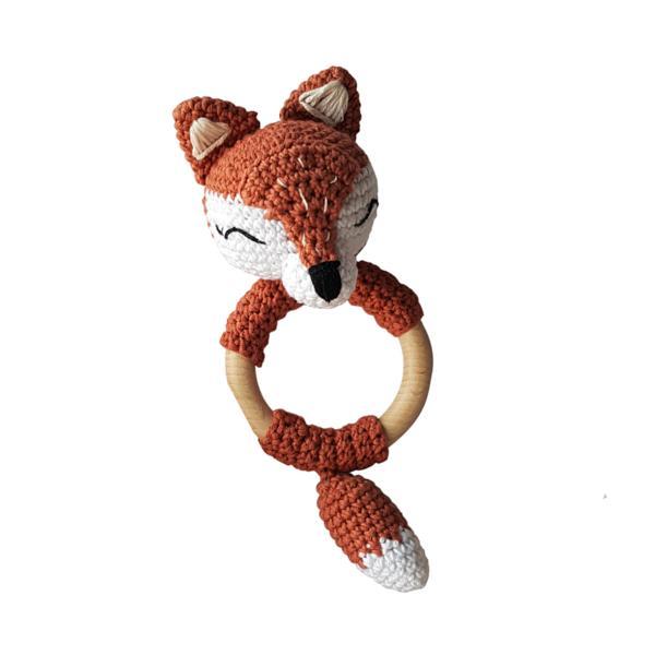 Black Friday 2022 Jucarie crosetata manual pentru dentitie - Vulpita - caramiziu Maimutzeria Tiarra