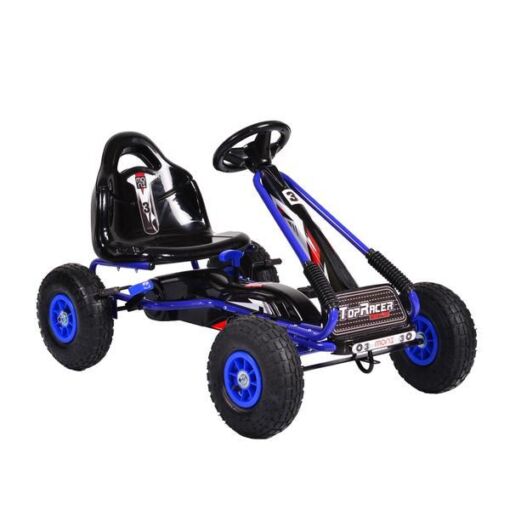 Black Friday 2024 Kart cu pedale si roti gonflabile Top Racer Blue