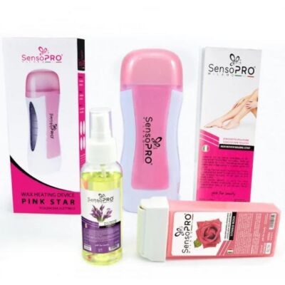 Black Friday 2022 Kit Epilare SensoPRO Start Pink (Incalzitor + Rezerva 100 ml + Ulei 100 ml + Benzi 50 buc)