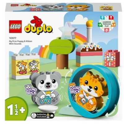 Black Friday LEGO® DUPLO® Primul meu catelus si primul meu pisoi cu sunete 10977