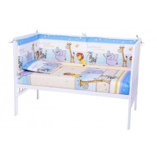Black Friday 2022 Lenjerie patut cu 5 piese Safari Blue