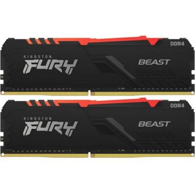 Black Friday 2022 Memorii Kingston FURY Beast RGB 16GB(2x8GB) DDR4 3600MHz CL17 Dual Channel Kit
