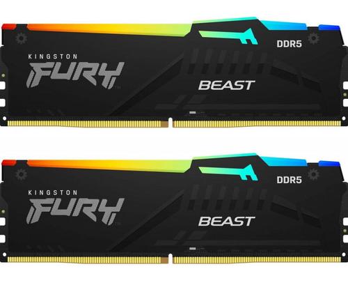 Black Friday 2022 Memorii Kingston FURY Beast RGB 32GB(2x16GB) DDR5 6000MHz CL40 Dual Channel Kit