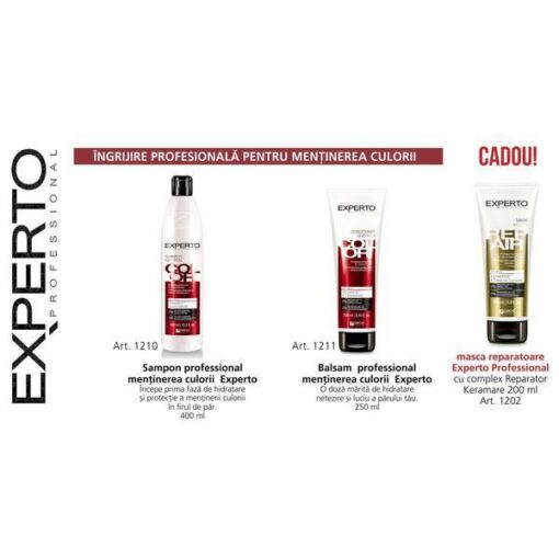Black Friday 2022 Oferta gama Experto Professional reparare si mentinerea culori 2 produse Cece of sweden ( sampon 400ml + balsam 250ml + masca cadou 200ml ) + CADOU