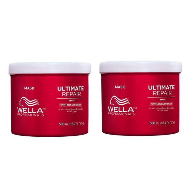 Black Friday 2022 Pachet 2 x Masca de Reparare Intensiva cu AHA & Omega 9 pentru Par Deteriorat - Wella Professionals Ultimate Repair Mask