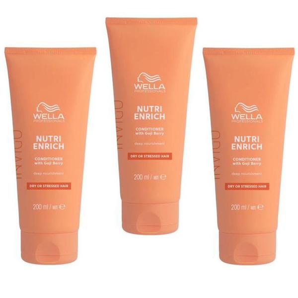 Black Friday 2022 Pachet 3 x Balsam Intens Nutritiv pentru Par Uscat si Deteriorat - Wella Professionals Invigo Nutri-Enrich