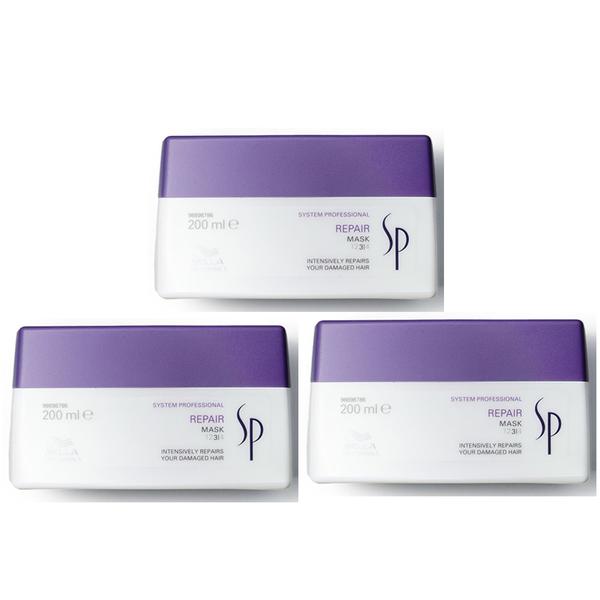 Black Friday 2022 Pachet 3 x Masca Reparatoare pentru Par Degradat - Wella SP Repair Mask 200 ml