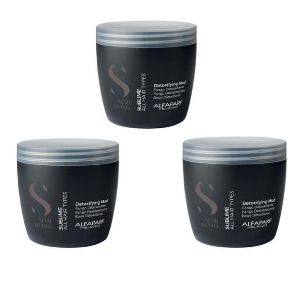 Black Friday 2022 Pachet 3 x Namol Detoxifiant - Alfaparf Milano Semi Di Lino Sublime Detoxifying Mud