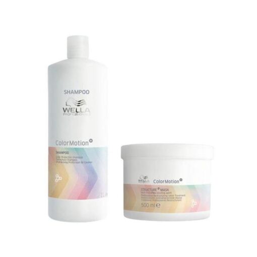 Black Friday 2022 Pachet Restructurant pentru Par Vopsit Wella Professionals Color Motion +: Sampon 1000ml + Masca 500 ml