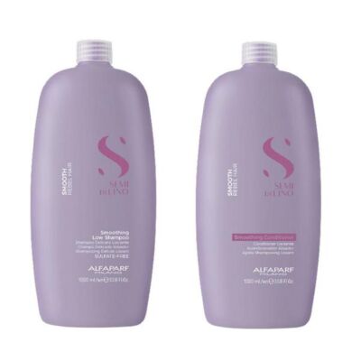 Black Friday 2022 Pachet pentru Netezire - Alfaparf Milano Semi Di Lino Smoothing: Sampon 1000 ml + Balsam 1000 ml