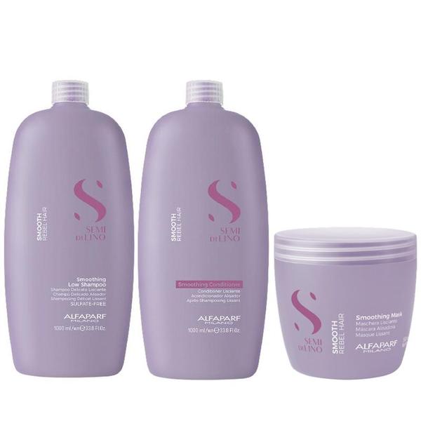 Black Friday 2022 Pachet pentru Netezire - Alfaparf Milano Semi Di Lino Smoothing: Sampon 1000 ml
