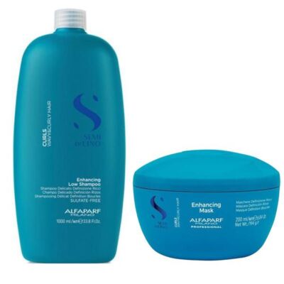 Black Friday 2022 Pachet pentru Par Cret sau Ondulat - Alfaparf Milano Semi di Lino Curls Enhancing: Sampon 1000 ml