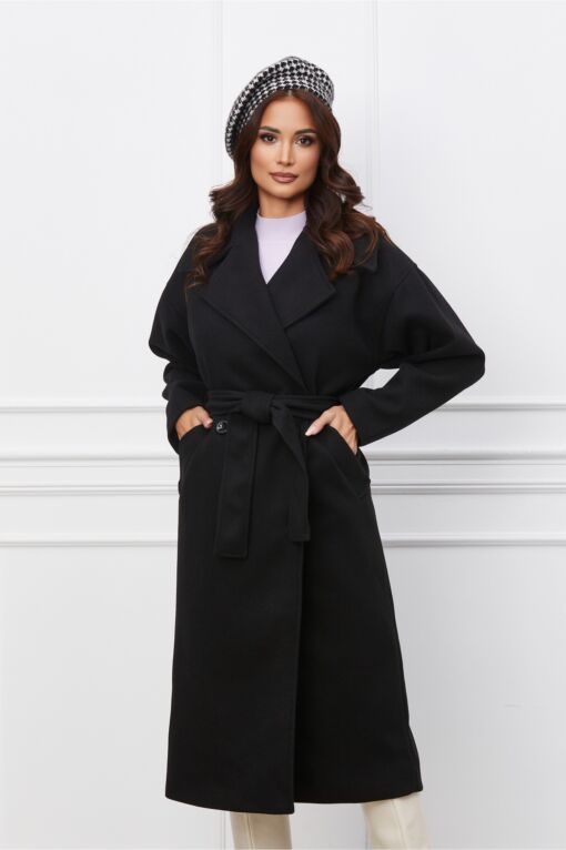 Black Friday 2022 Palton Moze negru lung oversize