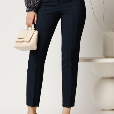 Black Friday Pantalon bleumarin din stofa cu croi conic