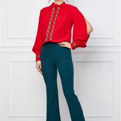 Black Friday Pantaloni Dy Fashion verzi evazati