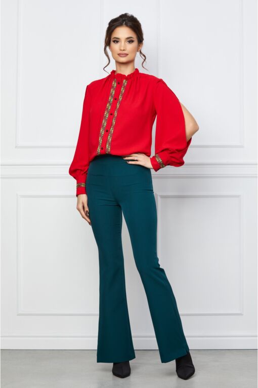 Black Friday Pantaloni Dy Fashion verzi evazati