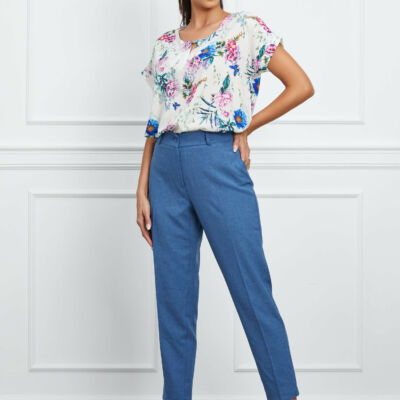 Black Friday 2022 Pantaloni Ioana albastri cu buzunare