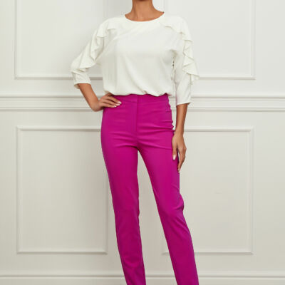 Black Friday 2022 Pantaloni LaDonna fucsia cu dunga